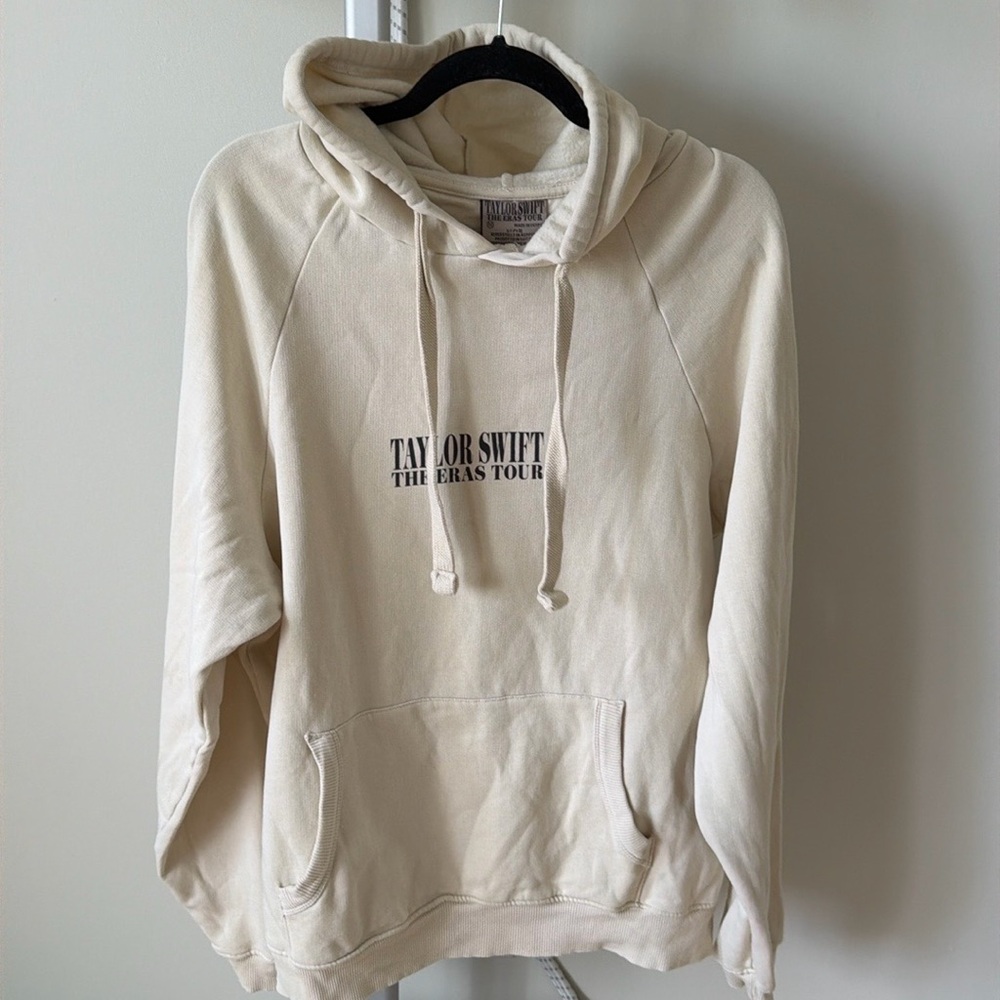 Taylor Swift The Eras Tour cream grey cotton hoodie, size M